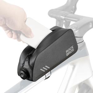 ROCKBROS Top Tube Bike Bag Waterproof Bike Frame Bag Lightweight Buckle Lock Design TPU Material Top Tube Bag Easy Install Cycling Top Tube Front Frame Pack 1L Capacity, 0.9l