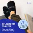 LEONNS Gel Ice Pack Slippers - Provides Hot and Cold Therapy for Foot Pain, Neuropathy Pain Relief for Feet, Gout Relief, Swollen Feet, Plantar Fasciitis and Heel Spurs- One Size Fits Most (Black)
