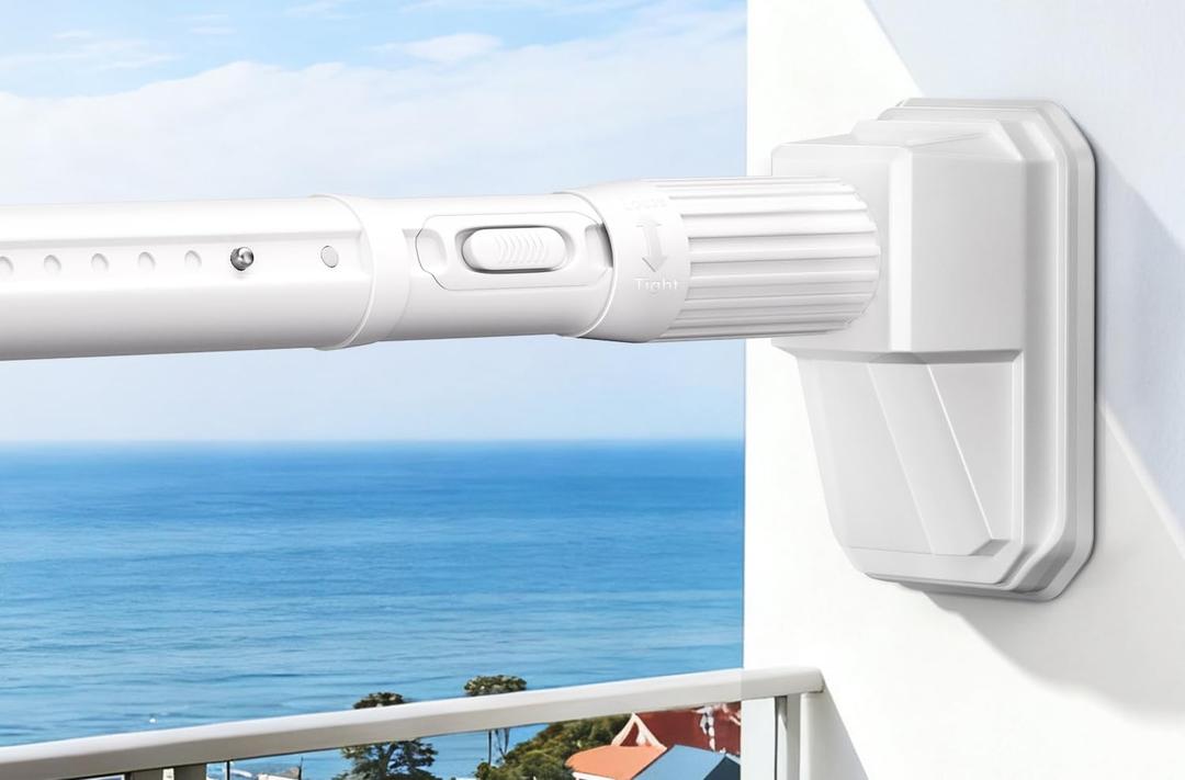 FADOTY Tension Curtain Rods No Drilling, Extra Long Tension Rod 41-139 Inch, Heavy Duty Shower Curtain Rod for Outdoor Patio Bathroom Windows Room Divider, Adjustable, Anti-Slip, No Rust, White