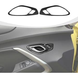 for Camaro Inner Door Handle Cover Interior Grab Handle Trim Compatible with Chevy Camaro 2017-2024 Interior Accessories Carbon Fiber