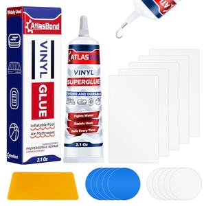 Air Mattress Patch Kit, Heavy Duty Inflatable Patch Repair Kit, Safe, Gentle, and All-in-One Vinyl PVC Glue for Blow Up Bed, Above Pool, Underwater Liners, Bounce House, Hot Tub and More