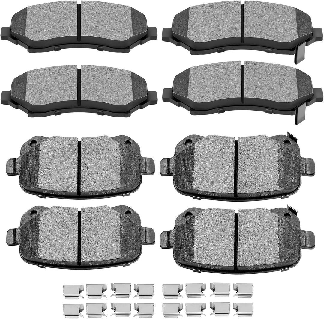 Ceramic Brake Pads Kits,SCITOO 8pcs Brakes Pads Set fit for 08-12 for Chrysler Town & Country,08-12 for Dodge Grand Caravan,09-13 for Dodge Journey,12 for Ram C/V,09-12 for Volkswagen for Routan