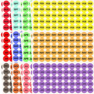 2400 Labels Month Stickers 12 Months of The Year Color Coding Labels Round Monthly Labels Self Adhesive Stickers 50 Per Sheet 12 Colors 1 Inch
