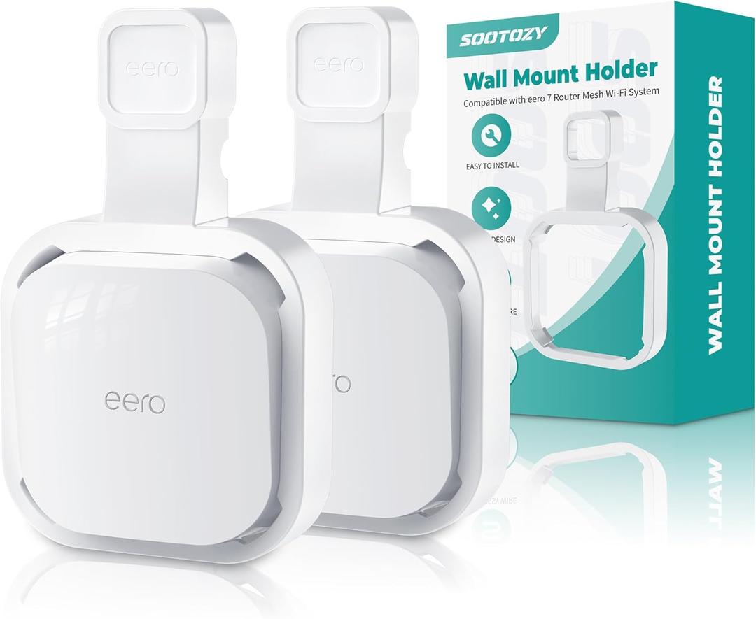 Wall Mount Holder for eero 7 Router Mesh Wi-Fi System  No Messy Wires, Space-Saving Outlet Wall Mount Holder for eero 7 Extender, Stand Bracket for eero 7 (2 Pack)
