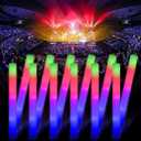 Blu7ive 100 + 11 Pack Foam Glow Sticks Bulk Party Pack,Party Favors Supplies,3 Flashing Modes Glow In The Dark Party Supplies,Light Up Foam Sticks for Wendding Raves Camping Outdoor
