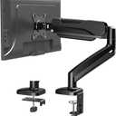 MOUNTUP Monitor Arm Desk Mount, Fully Adjustable, Computer Monitor Stand for 17-30 Inch, 4.4-17.6lbs Screen, VESA Mount with C Clamp & Grommet Base, Black