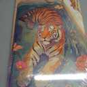 2 x Tiger in Bathtub Canvas Wall Art Funny Animal Bathroom Painting Picture Wall Decor Maximalist Trendy Dopamine Aesthetic Poster Print Artwork for Bathroom Toilet Home Decoration, 16x24in