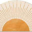 Mingnei Boho Black Sun Sunrise Sunshine Shaped Quick-Dry Diatomaceous Earth Bath Mat,Mid Century Modern Art Soft Diatom Mud Absorbent Floor Mat for Bathroom Shower Kitchen 28 x 16 Door Mat (Orange)