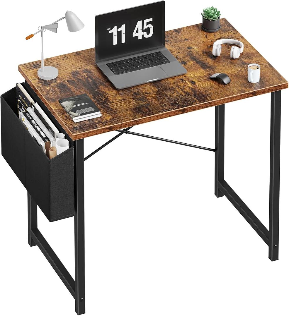 DUMOS 31" Small Computer Desk Home Office Desk, Gaming Desks, Brown