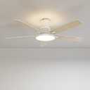 Ceiling Fans with Lights,52 inch,Nightlight,Quiet,Reversible Motor,6 Speeds,Timer, Low Profile Ceiling Fan for Bedroom,Living Room,Indoor/Outdoor Use (White) (White and Ask)