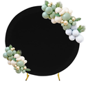 6.6FT Round Spandex Fitted Wedding Arch Cover for Circle Arch Stand, Thick Spandex Fabric Adjustable Round Arch Backdrop Cover for Wedding Birthday Party Baby Bridal Shower Decor（Black）