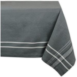 DII French Stripe Tabletop Collection Farmhouse Style Dining Table Linen Tablecloth, 60x120, Gray Chambray
