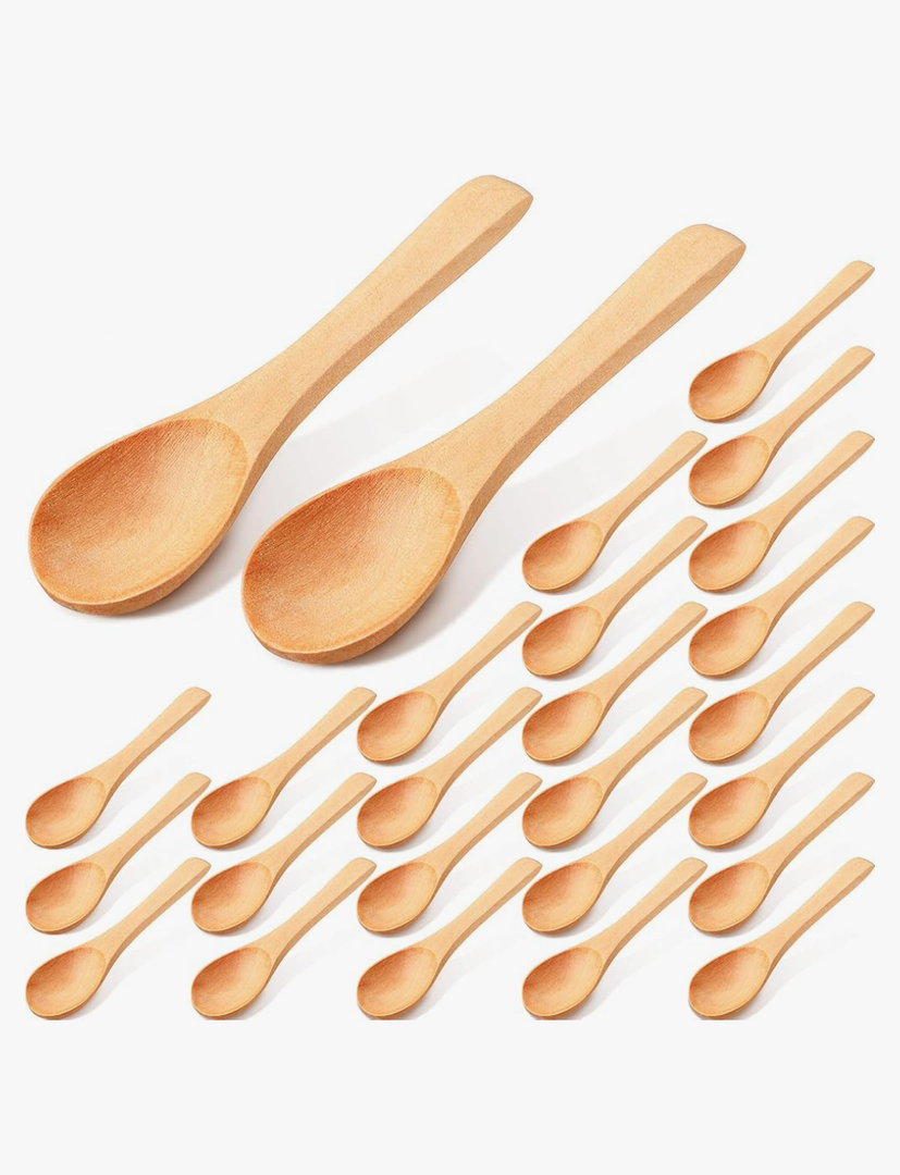 36 Pieces Small Wooden Spoons Wooden Makeup Spatulas Cosmetic Spoons Mini Nature Beauty Scoop for Women Girls Mixing Makeup, Facial Cosmetic, Skin Care