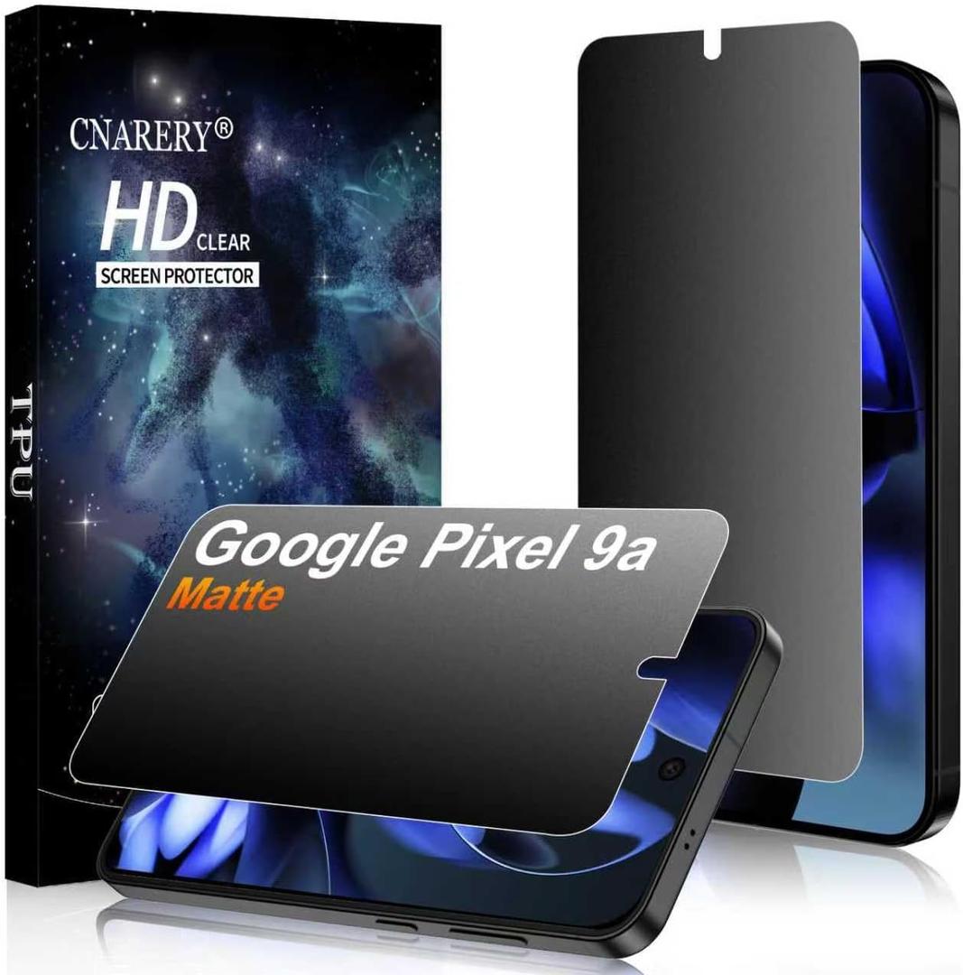 2 Pack for Google Pixel 9a Matte Privacy Screen Protector 6.3 Inch[Not Glass], Anti-Scratch, Anti-Glare, Support fingerprint Unlock (Black)