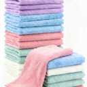 20 Pack 10x10 Inches Microfiber Coral Fleece Baby Washcloths,Extra Absorbent,Soft Wash Clothes,Bath Face Towel for Newborn,Infant and Toddlers (Muticolor)