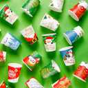 Sliner 120 Pcs Disposable Christmas Coffee Cups Xmas Party 9 oz Paper Cups Santa Elf Snowman Hot Tumbler Winter Holiday Cold and Hot Drink Tumbler for Coffee Tea Juice, Christmas Party Decoration