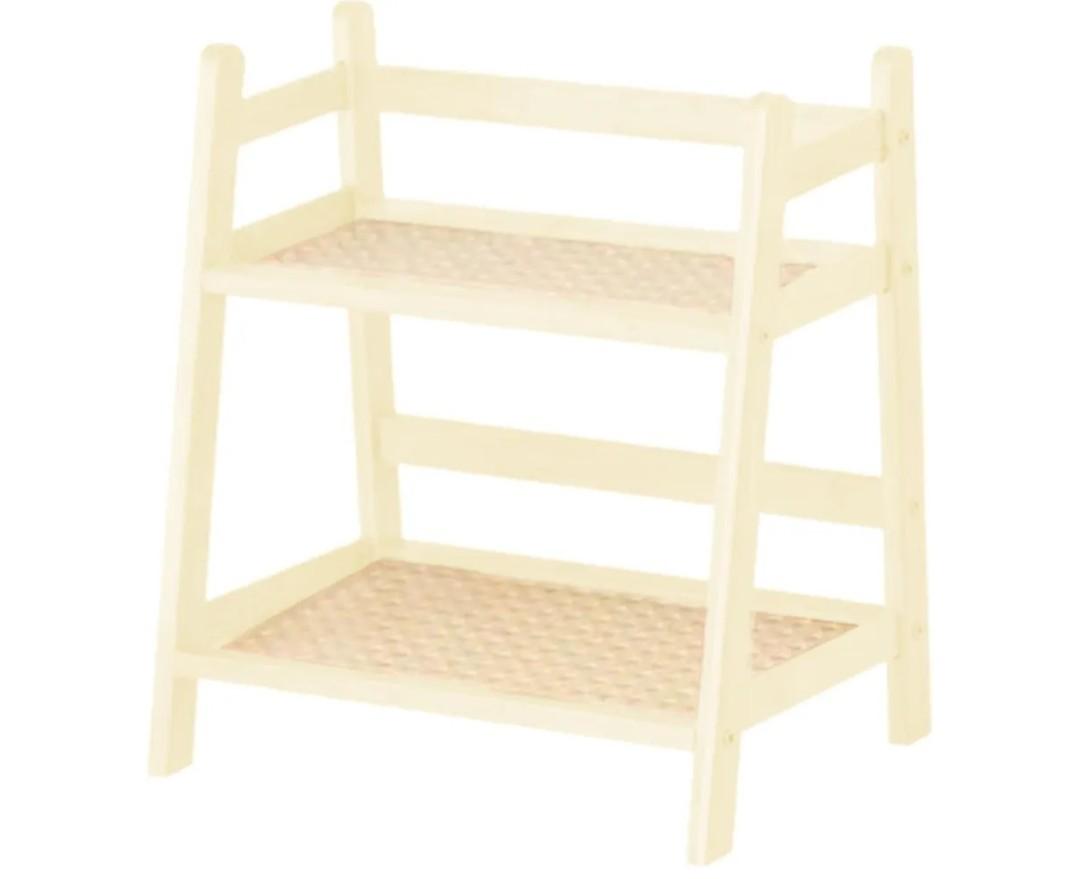 Bamboo Double Layer Rack Desk Storage Shelf Water Cup Jar Display Stand Kitchen Organizer Countertop Serving Stand, White, S