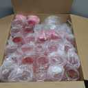 Remerry 24 Set Pink Bow Party Favors, Pink Bow Clear Gift Bags with Handle Plastic Cups with Lid and Straw 13.5 Oz, Acrylic Keychains for Coquette Birthday Party Bridal Shower Gifts