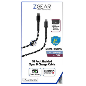 ZGEAR 10 Ft Enduratech Lightning USB C Cable