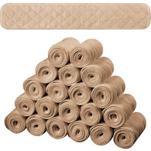 Toulite 20 Pcs Bra Liners for Sweat 18x3 Inch 3 Layer Washable Rectangle Cotton Under Breasts Pads for Women Absorb Sweating (Medium, Khaki)