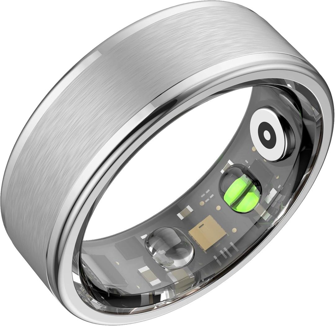 Smart Ring for Women Men,Fitness Ring with 24/7 Activity Tracking,Stress,Sleep Monitoring,No APP Subscription Fees,Compatible with iOS & Android, HarmonyOS Silver, 10#