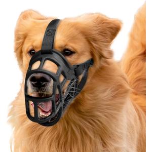 2 x Dog Muzzle Lightweight Breathable Basket Muzzle, Anti-Biting & Chewing, Adjustable Fit for Small, Medium & Large Dogs, Plastic Material (Size 2)