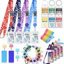 25 Pcs Cruise Essentials Accessories Kit Must Haves Set Include Retractable Cruise Lanyards for Ship Card, Luggage Tags Holder, Towel Bands and Clip, Waterproof Phone Bag, Clothesline, Magnetic Hook
