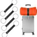 BILIONE Add a Bag Luggage Straps 4 Pack, Adjustable Bungee Elastic Belt to Connect Two Suitcases, Secure Carry On & Travel Essentials (Black)