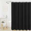 Black Boho Fabric Cloth Shower Curtain, Modern Farmhouse Shower Curtains for Chic Elegant Neutral Bathroom Decor, Bohemian Cute Shower Curtain with Shabby Geometric Texture, 72 x 72