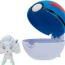 Pokmon PKW3135 Clip 'n'Go Pok Balls Alola Vulpix & Super Ball, Official Pokball with 5 cm Figure