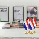 WXTWK 12 Pack Netherlands Flag Dutch Desk Flag Small Mini Netherlands Table Flags With Stand Base,Home Office Festival Events Celebration Decorations