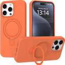 IAIYOXI Case for iPhone 17 Pro Max Case with Magnetic Invisible Stand - MagSafe Compatible, Military Drop Tested, Shockproof Silicone Cover for Women and Men (6.9", 2025) - Orange
