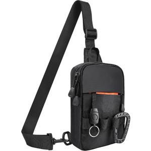 DEYACE Mens Sling Bag, YKK Zippers Small Crossbody Bag for Hiking Travel Work, Water Resistant Utility EDC Mini Chest Bag