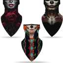 YAYOUREL Neck Gaiter Face Mask Covering Bandanas for Men Women Summer UV Face Scarf Mask Cover Facemask Balaclava Headbands (J: 3pcs Red Pink Black Blue)