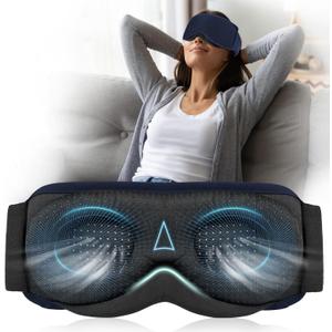 Breathable Sleep Mask Double Sides, 3D Eye Mask Sleep for Side Sleepers Women Men, Sleeping Mask Light Blocking, Soft Lightweight Eye Cover for Travel, Night Work, Nap, Office