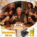65th Birthday Gifts for Men, Vintage 1961 Beer Glass Set of 16oz in Barrel Box, 65 Year Old Gift Ideas for Him Husband Dad, Pint Glass for 65th Birthday Decorations & Wedding Anniversary