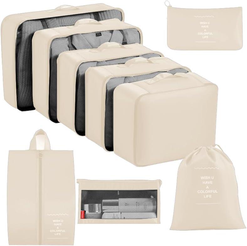 9 set Packing Cubes for Travel,Effortless Organization Cube for Quick Packing& Unpacking, Travel Must Have Suitcase Organizer Essentials for any Journey,Cruise,Camping,hiking,Vacation,Business trip