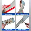 COUKIU Flexible Wall Base Moulding Trim, Peel and Stick Rubber Baseboard Molding, 4 Inch x 16.4 Feet Self-Adhesive Vinyl Wall Base Cove Base (Grey) (Gray)