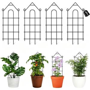 24" Plant Trellis, 6 Pack Metal Garden Trellis for Potted Plants Indoor/Outdoor, Rust-Proof Sturdy Steel Trellis for Climbing Plants, Monstera, Tomatoes, Cucumbers