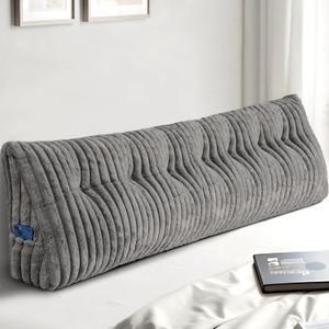 King Headboard Pillow, Triangular Wedge Pillow, Reading Pillows, Gray