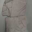 Aryeleay 2 Pack Brown White Plaid Gingham Ruffle Pillow Shams, 100% Washed Cotton Checkered Farmhouse Pillow Covers for Bed/Sofa-20 x20