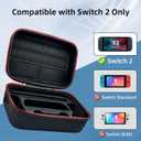 ZEYARUIBO Switch 2 Carrying Case2025- 20 Game Card Slots, Hard Shell Travel Case with Dock Storage, All-in-One Protection for Nintendo Switch 2 Accessories