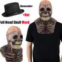 Full Head Skull Mask, Scary Skeleton Latex Costume Mask for Cosplay, Halloween, Dance, Carnival, Masquerade, Party