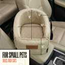Fetch'd Center Console Dog Car Seat - Secure Armrest Booster for Small Pets - Interactive Auto Travel Carrier with Safety Tether for Cars & SUVs - V2 Model, 18.9" x 10.2" x 9.5"