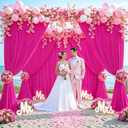 10ft x 10ft Hot Pink Backdrop Curtain for Parties Fuchsia Wrinkle Free Backdrop Drapes Panels for Baby Shower Birthday Photo Photography Polyester Fabric Background Decoration