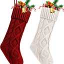 2pcs Christmas Stockings18 Inches Large Size Knitted Stocking Christmas Personalized Christmas StockingsDecorations for Family Holiday Party Decor Hold All Surprises