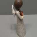 Hodao Angel Figurine with Heart — Wood-Carved Look Resin Christmas Decorations, Indoor Home Decor Ornaments, 8.5" Tall Guardian with Red Heart, Hand-Painted Figurines for Shelf, Mantel & Gift-Giving