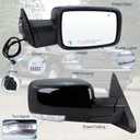 Right Passenger Side Door Mirror Compatible With 2013-2018 Ram 1500 2500 3500 With Power Folding Power Glass Heated Turn Signal Puddle Lights Black Replace#68096196AF (9+2Pins), R-11Pins