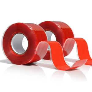 2 Rolls 1IN X 10FT Grip Tape, Self Fusing Silicone Grip Wrap for Handles, No Adhesive, Red