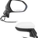 Dasbecan Passenger Side Door Mirror Compatible with Toyota Corolla 2020-2025 Sedan-Power Adjustment Manual Fold Non-Heated-Right Rearview Mirror Assembly Replace TO1321391 3Pins Painted White